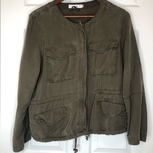 Ricki’s Women’s Utility/ Cargo Jacket drawstring in Large in olive and grey (2) - Picture 2 of 8